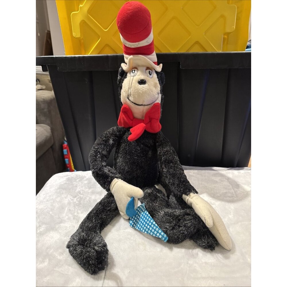Vintage 1983 Dr. Seuss Cat In The Hat Plush Stuffed Animal  24" Large W Umbrella